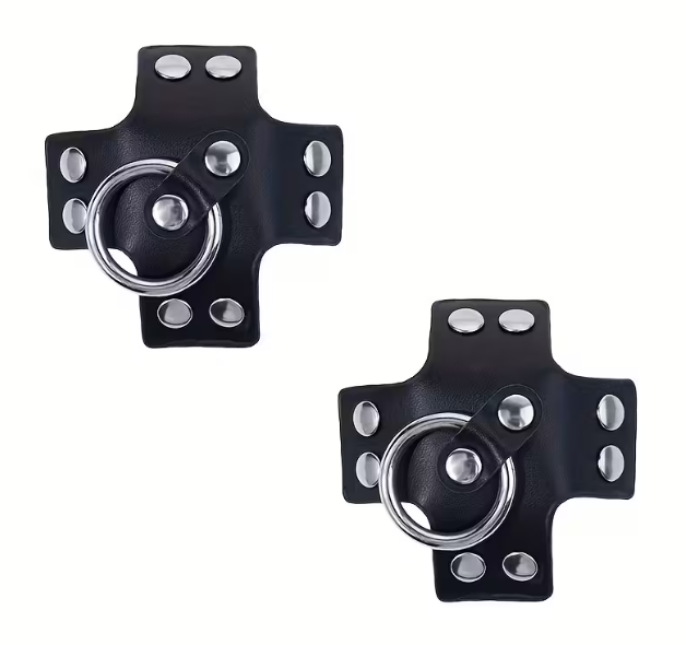 LEATHERETTE CROSS NIPPLE SHIELD
