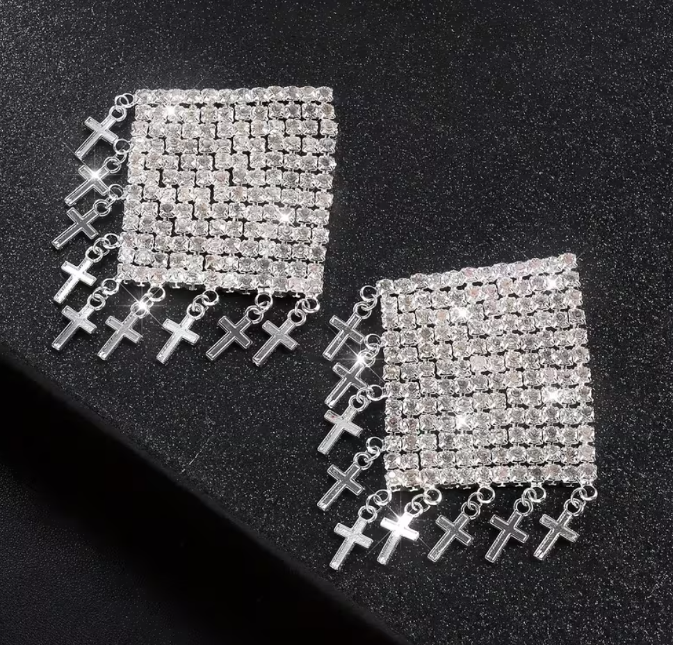 Protetor de mamilo com cruz de strass